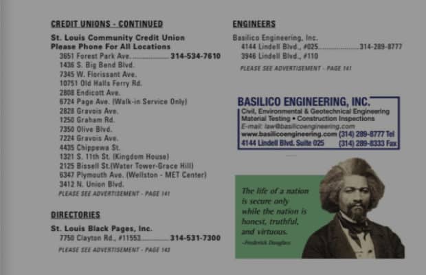 St Louis Black Pages Classic Printed Directory