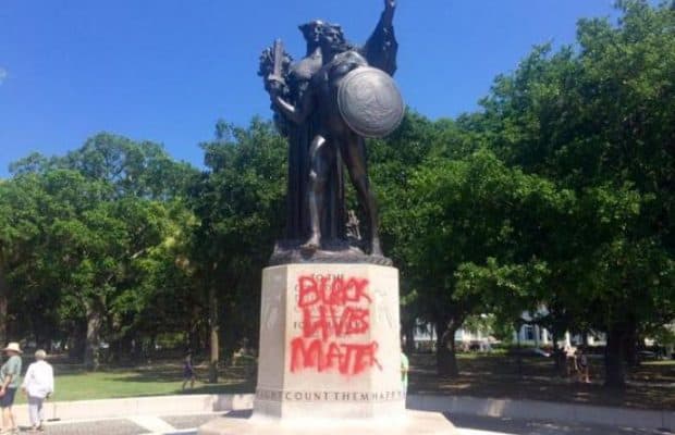 ‘Black Lives Matter’ Spray-Painted on Confederate Monument in Charleston, S.C.