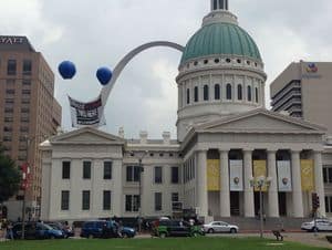 Activists fly ‘Racism Still Lives Here’ banner near Arch
