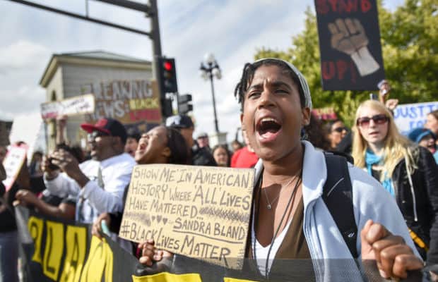 Black Lives Matter Holds Peaceful Protest At Twin Cities Marathon