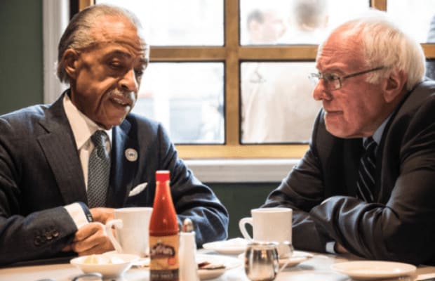 Al Sharpton and Bernie Sanders Have Breakfast at Sylvia’s in Harlem