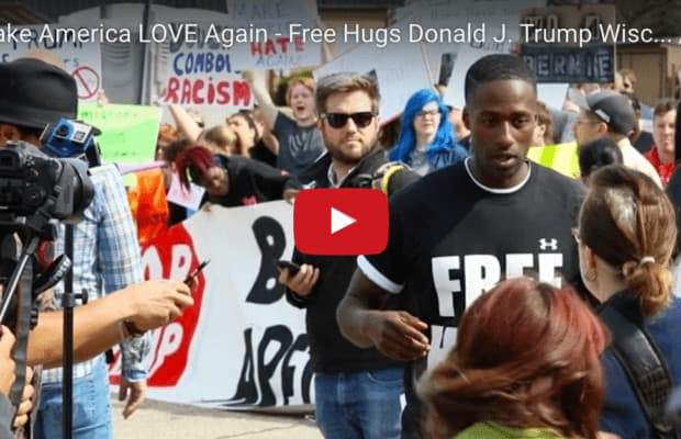 MAKE AMERICA LOVE AGAIN – FREE HUGS DONALD J. TRUMP WISCONSIN & BERNIE SANDERS RALLY SAN DIEGO